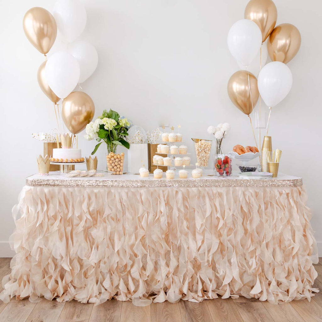 Stunning Tutu Table Skirts with Sequin Trim for Event Decor