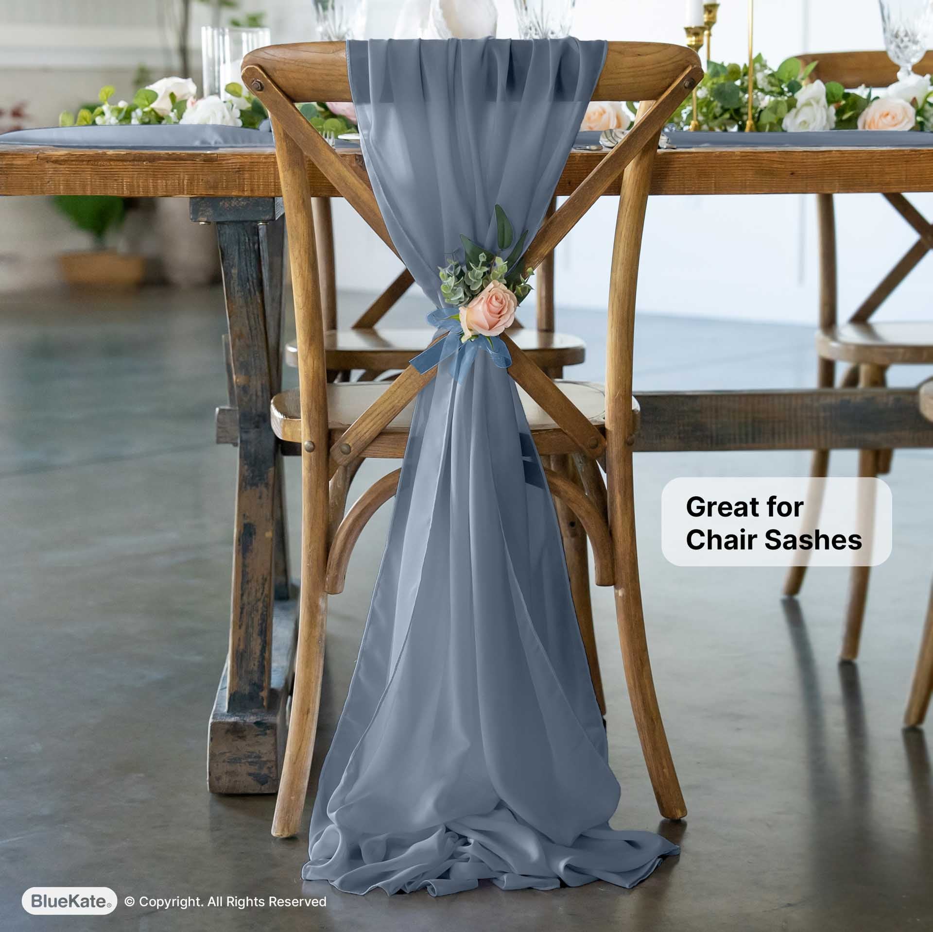 12 Pack | Multi-Color Chiffon Table Runner | 10FTx27In