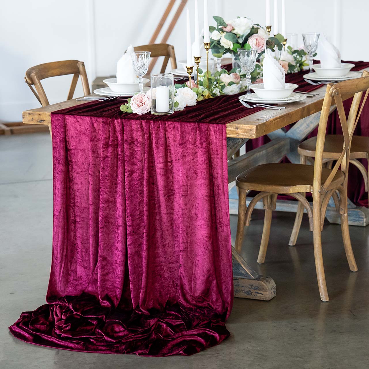 Multi-Color Velvet Fabric Table Runner